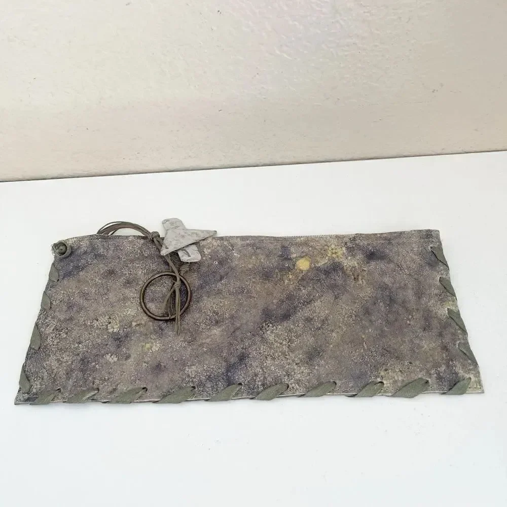 Rare Susan Riedweg Leather clutch Bag Made in USA Southwest